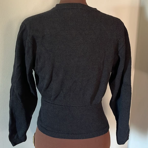 VTG St John Black Cardigan Small - Picture 2 of 3
